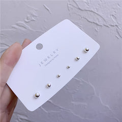 3 Pairs Kids S925 Silver Bean Shaped Stud Earrings Girls