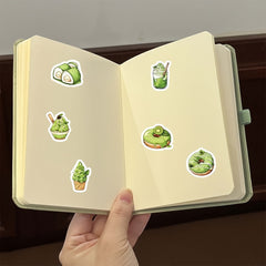55pcs Green Tea Anime Stickers for Laptops Water Bottles Gift Bags