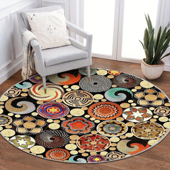Abstract Modern Round Rug For Living Room Bedroom Kitchen