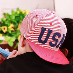 Toddler Baseball Cap Letter Flag Snapback Cap Boys Girls
