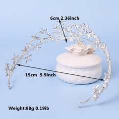 Silver Tiara Crown Crystal Headband Rhinestone Bride Bridal Wedding Prom