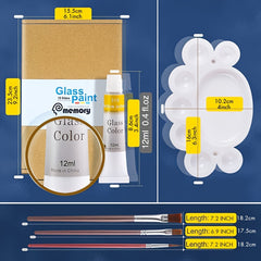 12 Colors Glass Painting Pigment for Hand Painted Glass