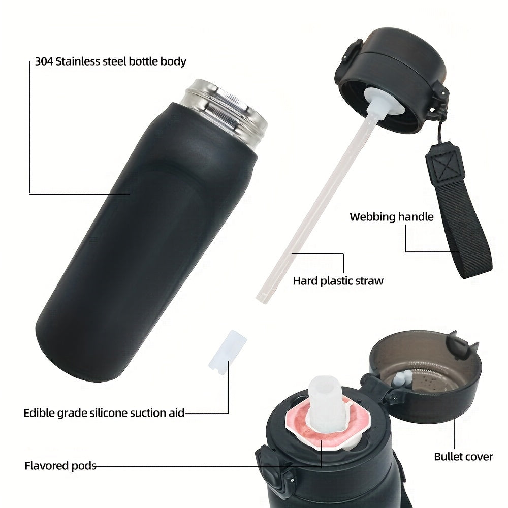 22oz Stainless Steel Water Bottle Flip Top Leakproof Cup Double Walled