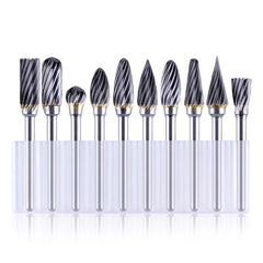 10PCs Tungsten Carbide Burr Set 1 8 Shank Diamond Files Rotary Tool