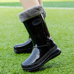 Women's Medium Tube Waterproof Rain Boots
