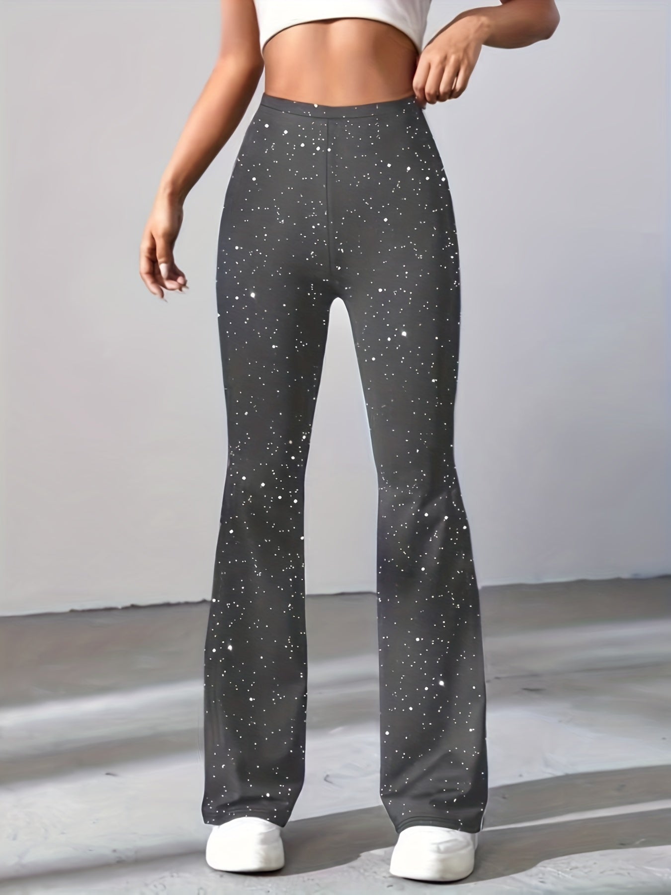 High Waist Flared Leg Pants for Women