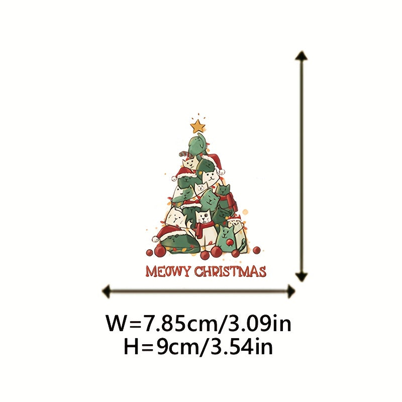 Christmas Cat Iron On Decals For Clothing HTV Heat Transfer Stickers