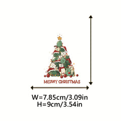 Christmas Cat Iron On Decals For Clothing HTV Heat Transfer Stickers