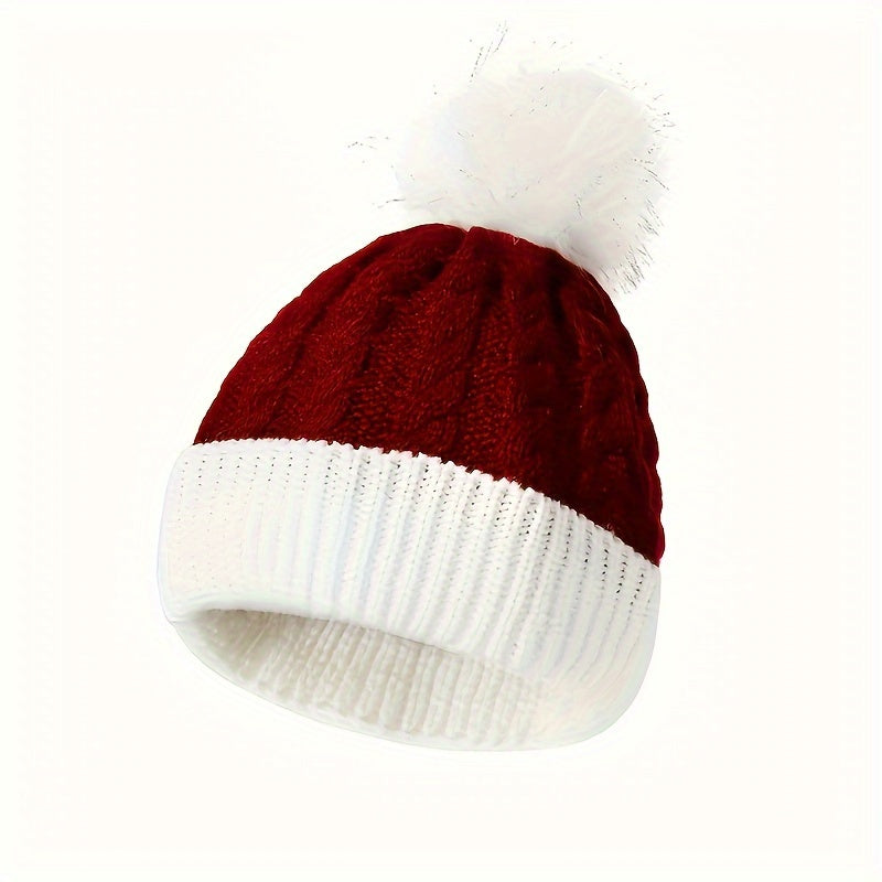 Kids Windproof Knitted Hat and Gloves Set for Winter