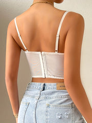 Lace Trim Cami Top V Neck Sleeveless Summer Top