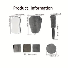 Car Wash Sponge Kit Microfiber Towel Detailing Gloves Waxing Brushes