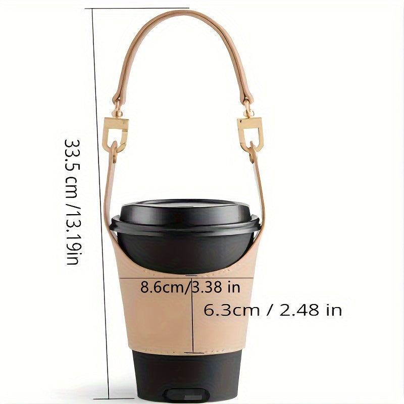 PU Leather Coffee Cup Cover Hand Sleeve Anti-scalding Portable Holder