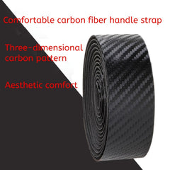 Bike Handlebar Tape Set Red Carbon Pattern Anti Slip Sweat Absorption Breathable