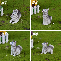Husky Statue Micro Landscape Decoration - Small Dog Animal DIY Bonsai Accessorie