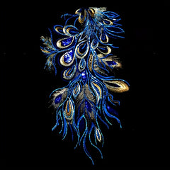 Phoenix Tail Sequin Embroidery Cloth Patch DIY