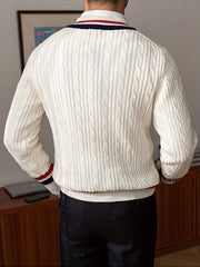 V Neck Pullover Sweater Men's Casual Warm for Fall Winter