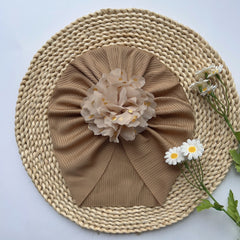 Baby Girls Flowers Decor Cap Soft Hair Wrap Head Accessories