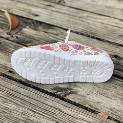 Colorful Pattern Breathable Flat Skate Shoes