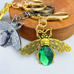Vintage Metal Insect Pendant Keychain Bee Keychain for Backpacks