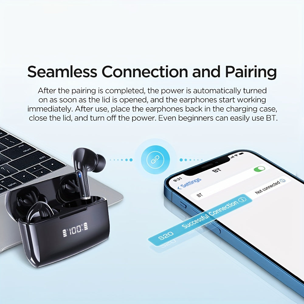 Wireless HIFI Stereo Earbuds Noise Cancelling In-ear Headphone