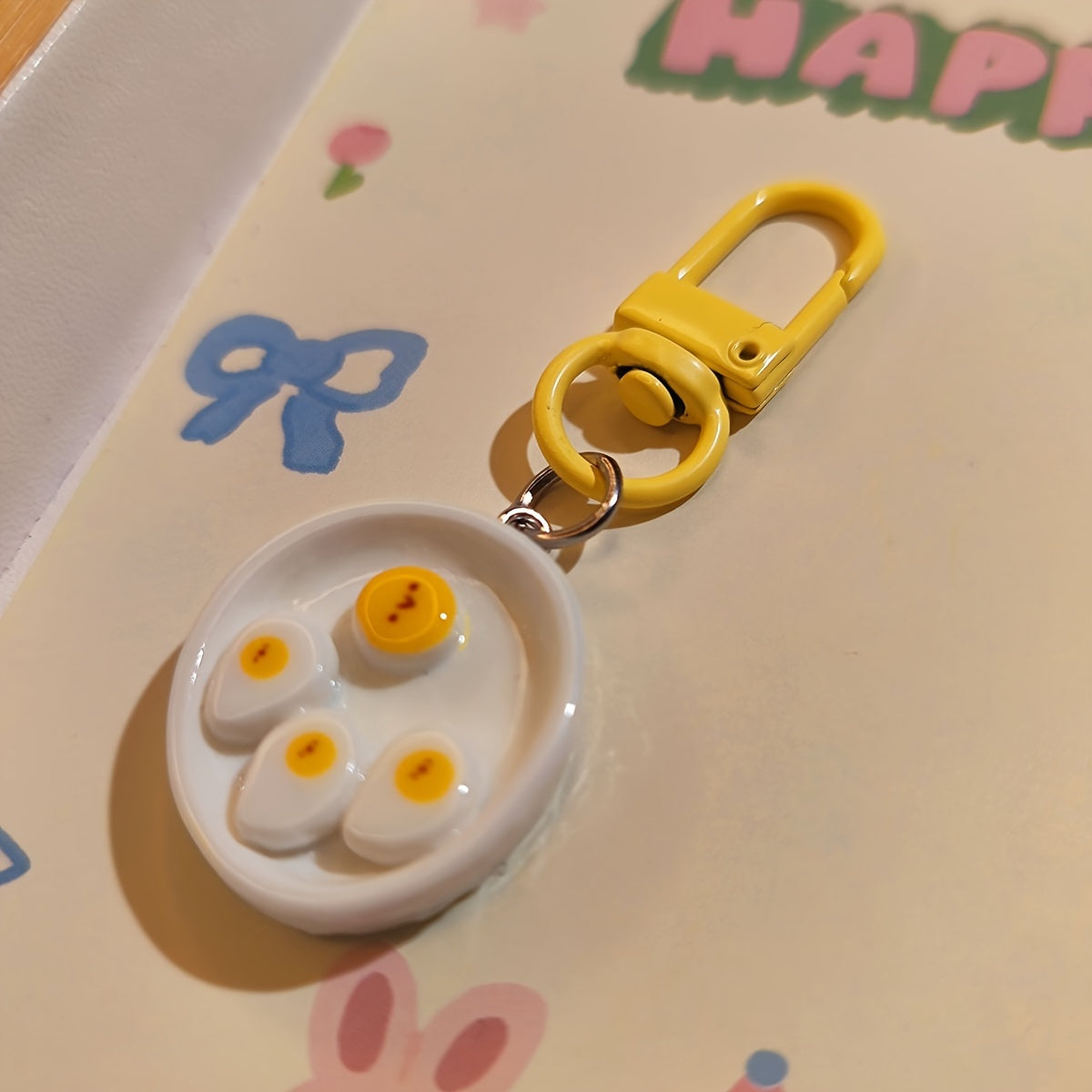 4pcs Breakfast Keychain Pendant Creative Decoration For Car Keys