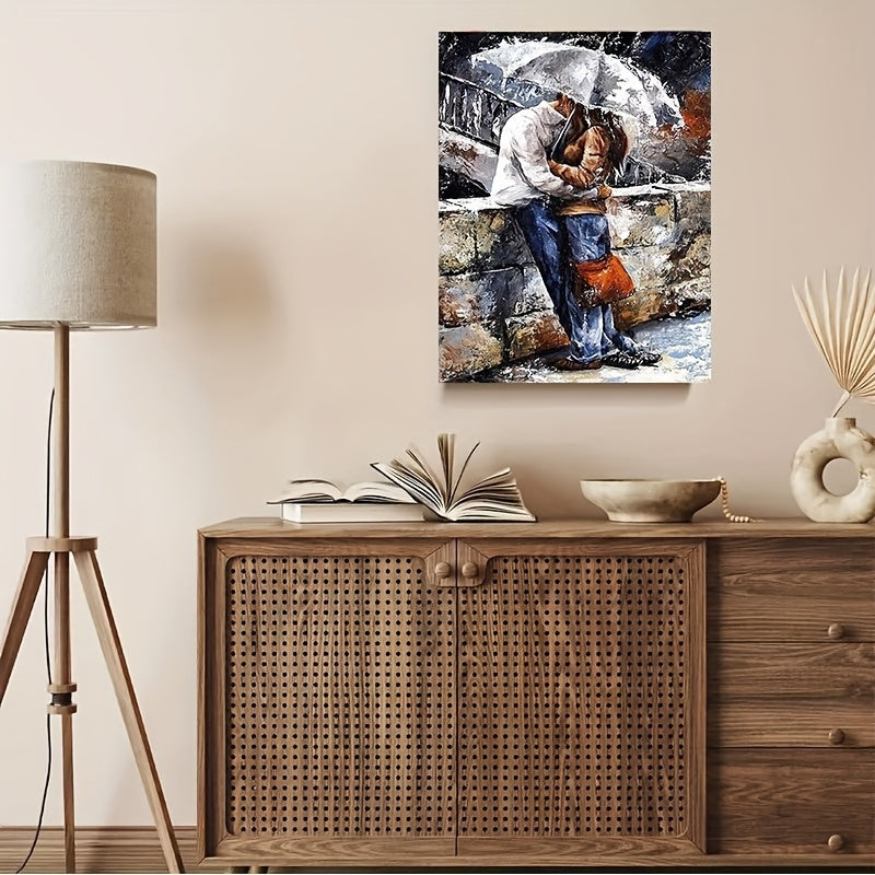 Adult Digital Painting Kit 40x50cm Embracing in Rain DIY Craft Set