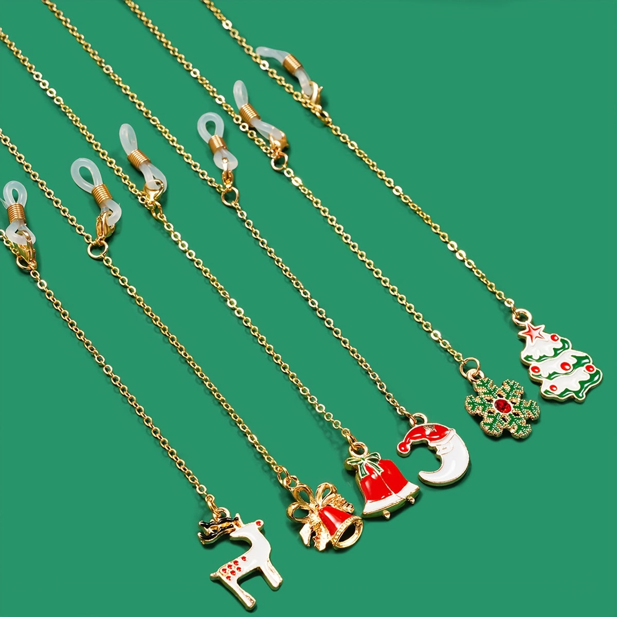 Christmas Charm Glasses Chain Metal Eyeglasses Lanyard Strap
