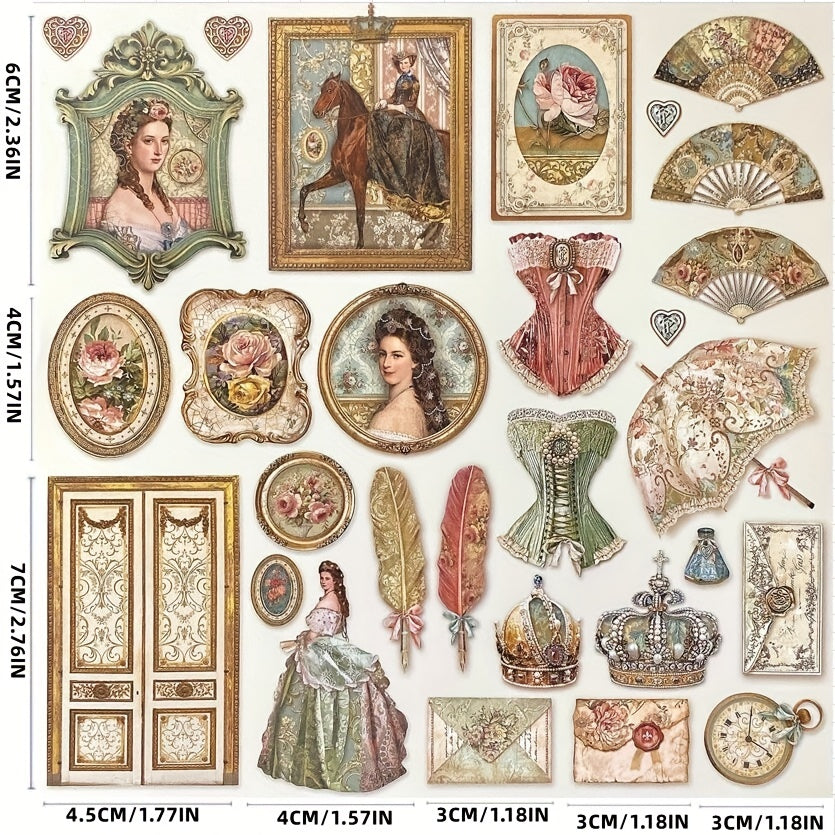 Vintage Palace Style Junk Journal Sticker Scrapbooking Stickers