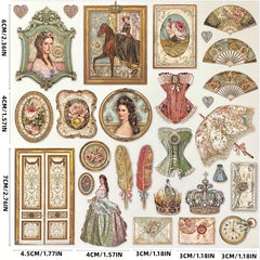 Vintage Palace Style Junk Journal Sticker Scrapbooking Stickers