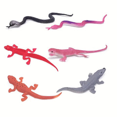 12pcs Mini Reptile Dolls Wild Vinyl Animal Model Set