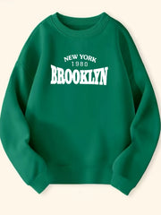Girls Crew Neck Brooklyn Long Sleeve Sweatshirt Top Pullovers