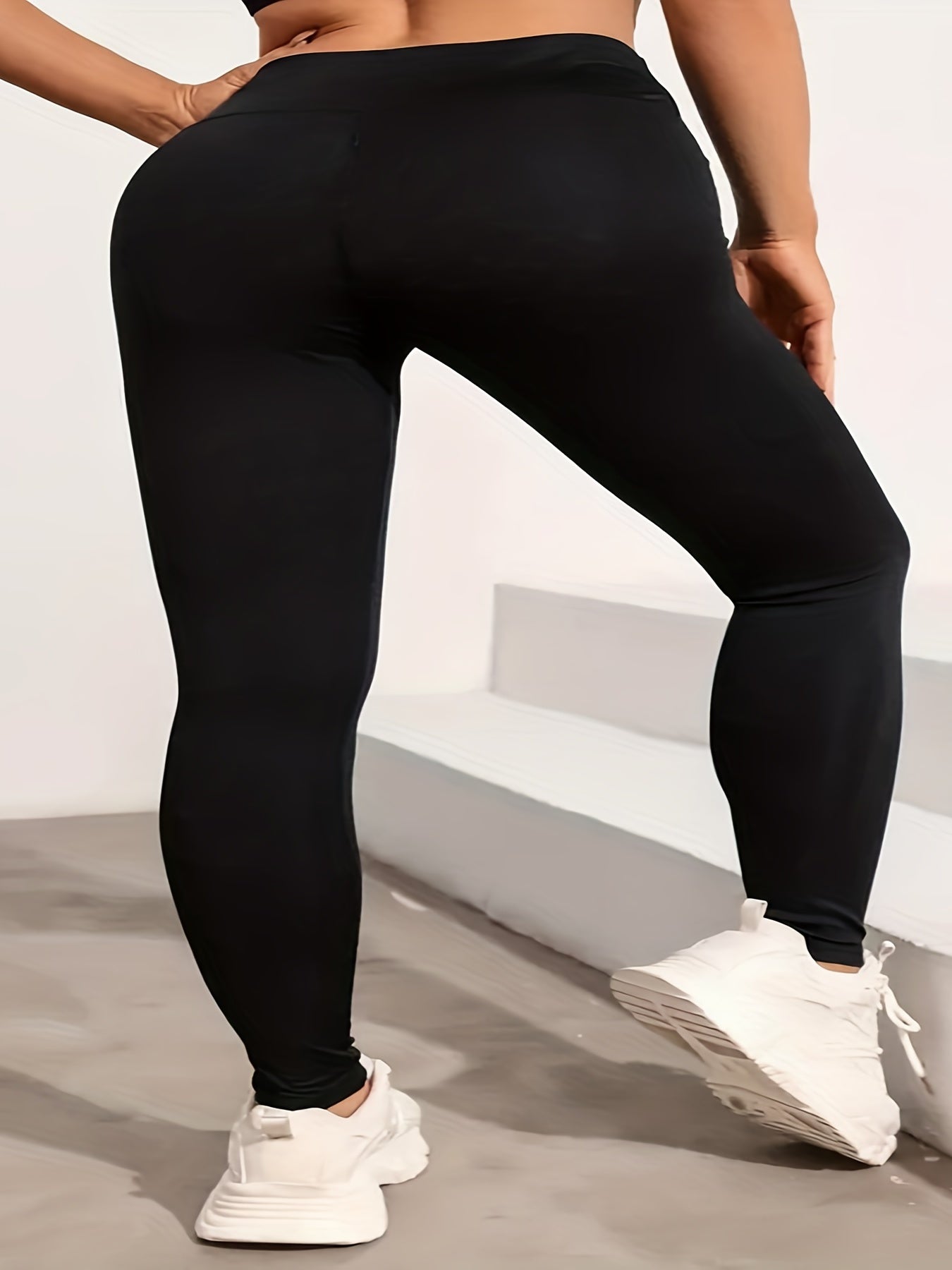 Women's Plus Letter Print Skinny Leggings