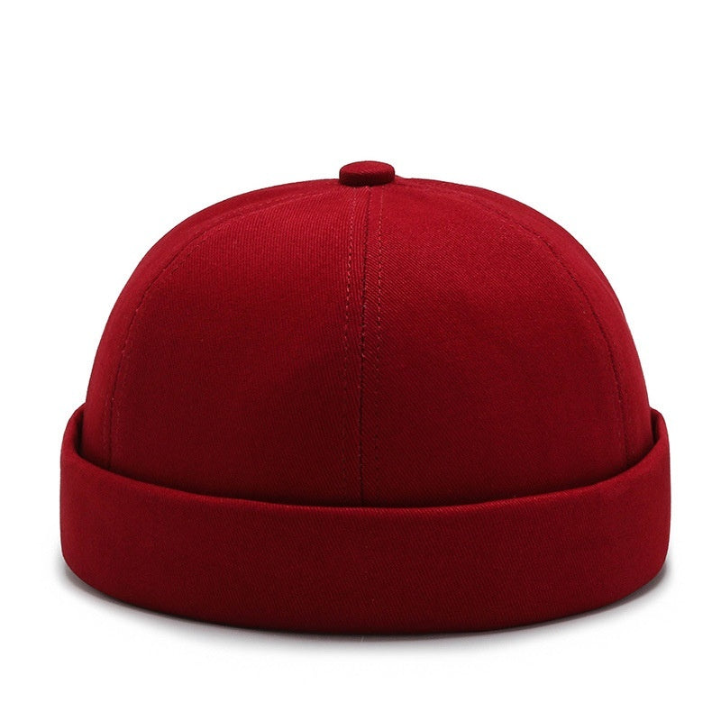 Solid Brimless Cap Skull Hat