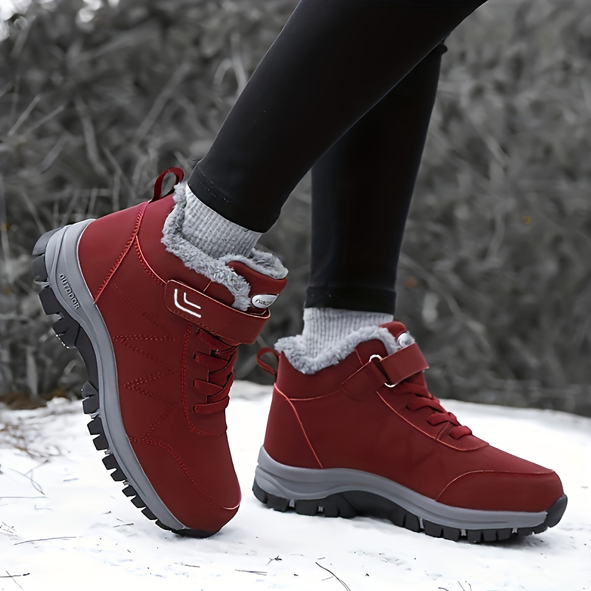 Thick Sole Non Slip Tactical Hiking Shoes Slip On Waterproof Ankle Boots