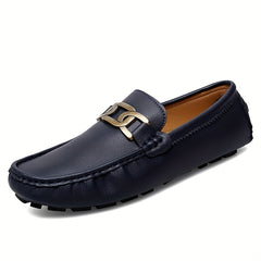 Men's Casual Slip On Loafers with Metal Decor