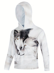 3D Winter Wolves Kid's Hoodie Pullover Top for Spring Fall