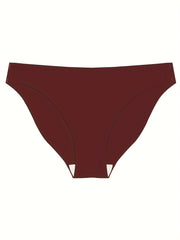 10pcs Seamless Solid Briefs Comfy Stretchy Intimates Panties Women's Lingerie
