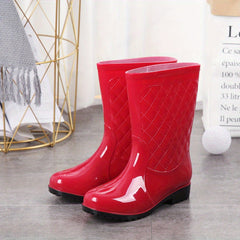 Women's Medium Top Rain Boots Waterproof Non slip Outdoor Boots