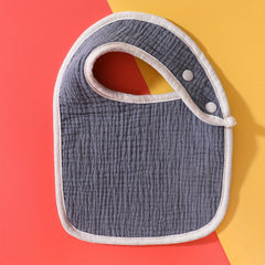 Cotton Baby Bib Snap Button U-shaped Plain Bib