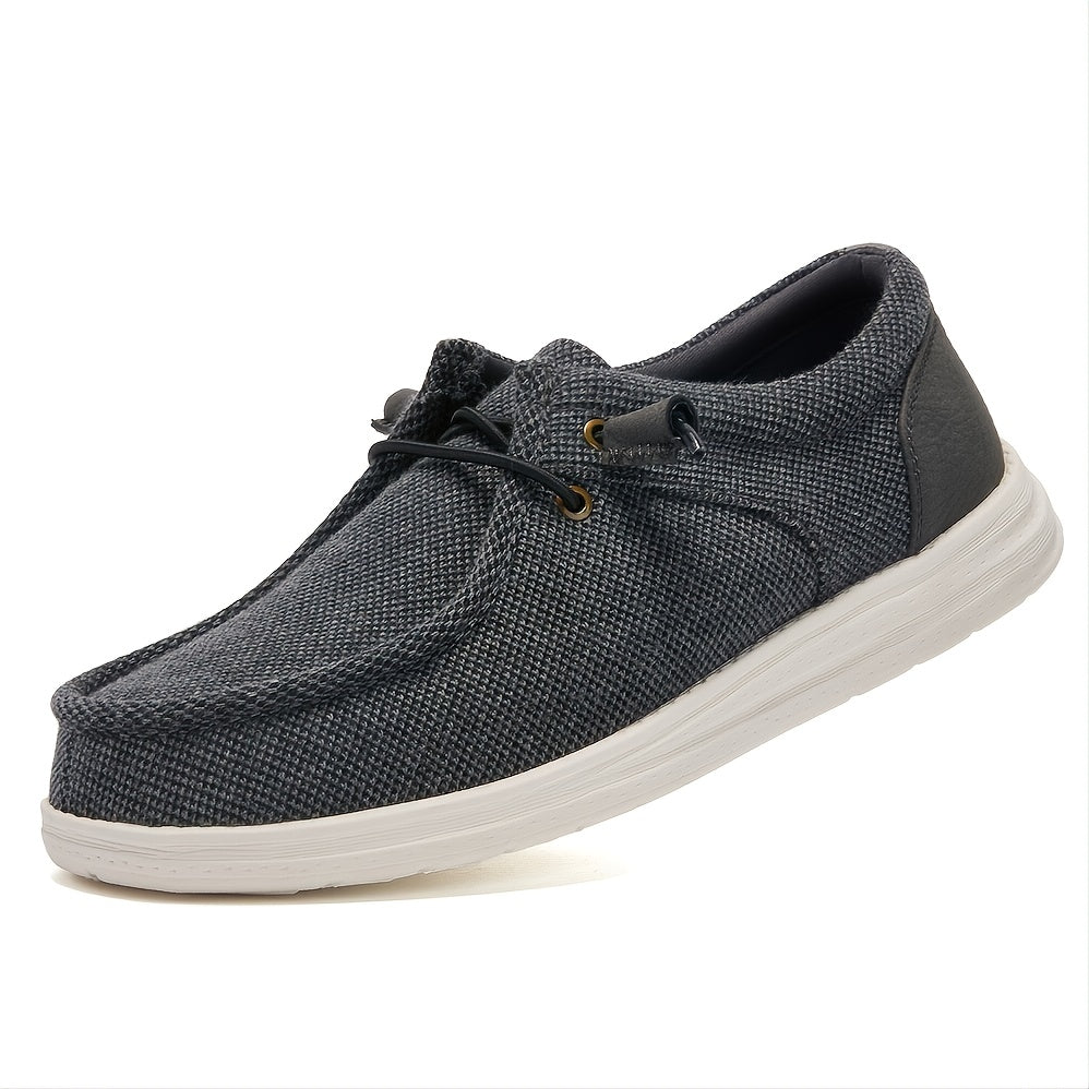 Men's Canvas Loafer Shoes Breathable Lightweight Slip On Casual Shoes