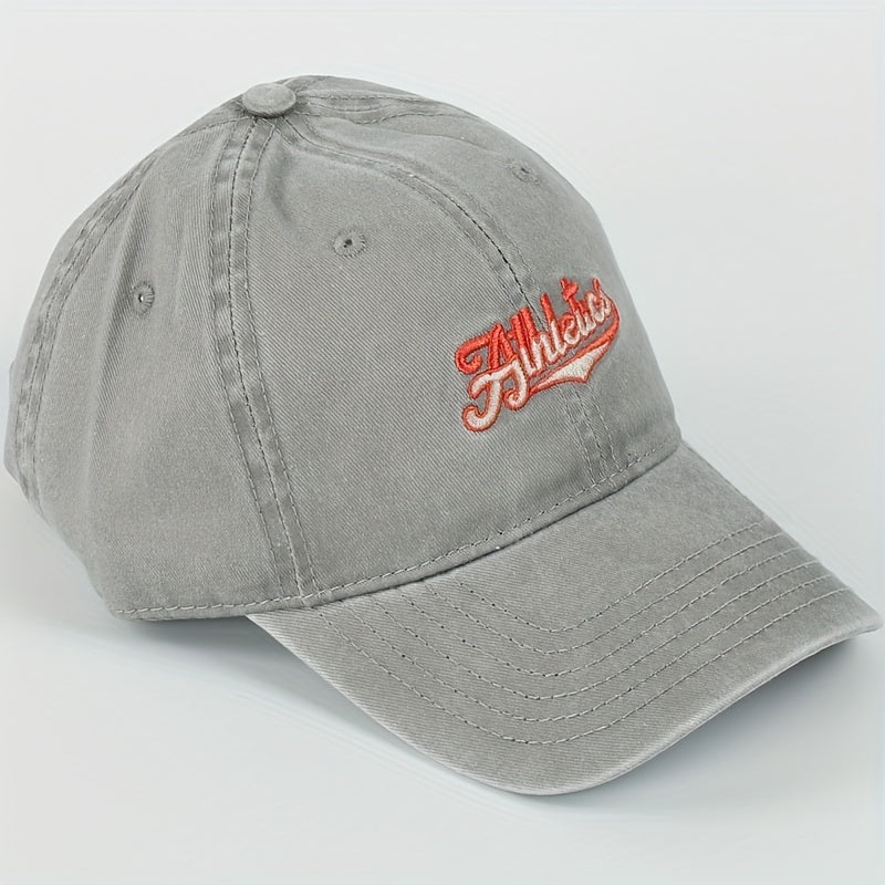 Unisex Sunshade Wide Brim Baseball Cap with Letter Embroidery