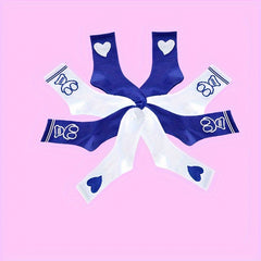 Men's Cartoon Love Heart Bear Crew Socks Breathable Comfy Casual Unisex Socks