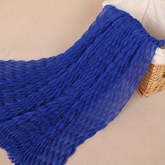 Pleated Voile Hijab Solid Scarf Casual Sunscreen Shawl Women Head Wrap Turban