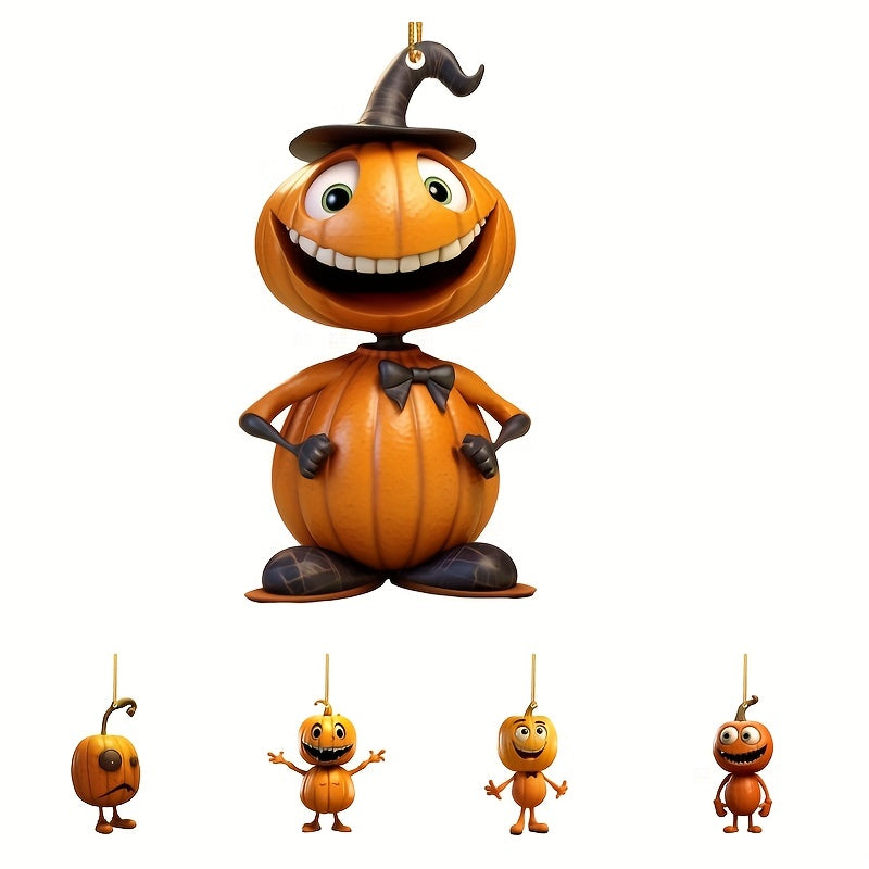 5pcs Halloween Pumpkin Pendant Ghost Pumpkin Hanging Ornament