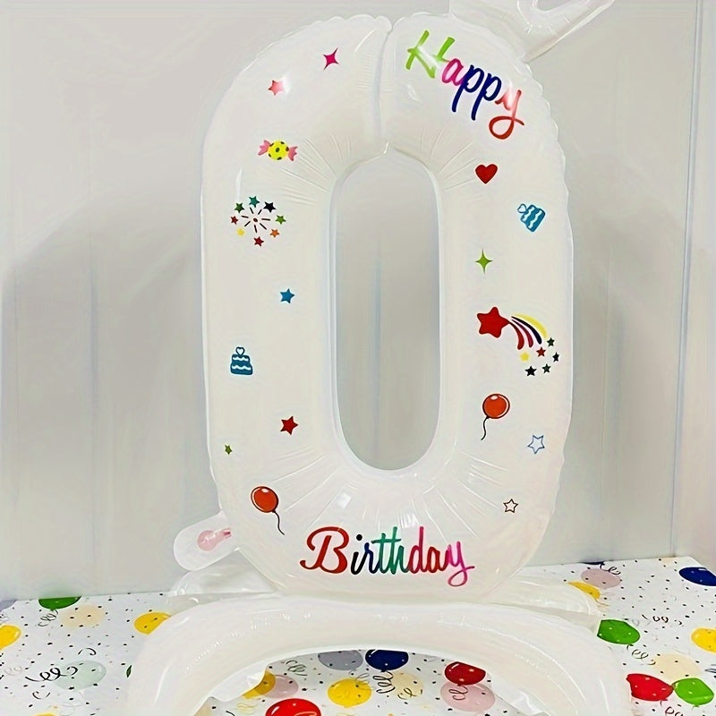 32 inch Crown Printed Standing Number Balloon DIY Aluminum Foil Balloon