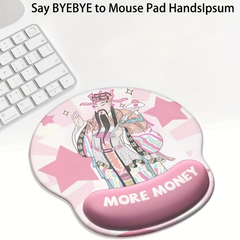 Pink God Of Wealth Wrist Guard Mouse Pad Anti Slip Bracelet