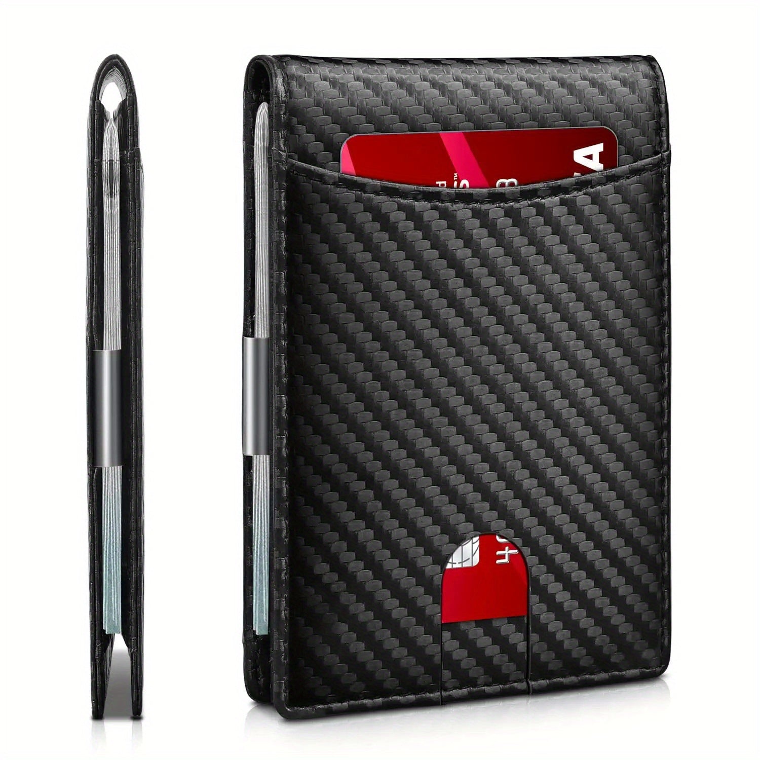 RFID Men's Carbon Fiber Wallet Anti Theft Shielding