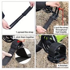 2pcs Bike Pedal Strap Toe Clips Anti Slip Adjustable Bicycle Feet Straps