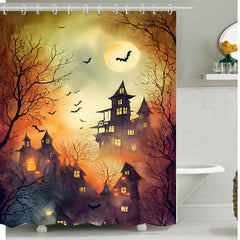 Halloween Castle Bats Shower Curtain