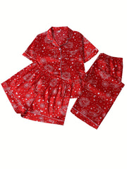 Women's Plus Moon & Star Print Pajama Set
